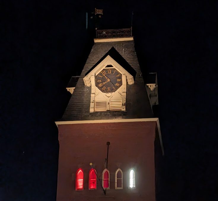 Town Hall Clock Tower Illumination Mockup